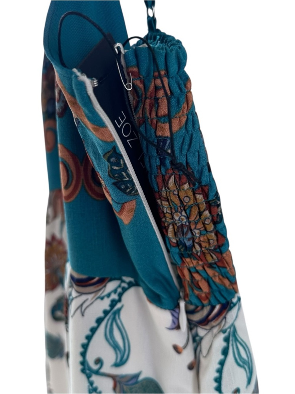 Rachel Zoe Maxi Dress Floral Botanical Peacocks Size 8 Boho Summer Vacation NWT - Picture 6 of 16